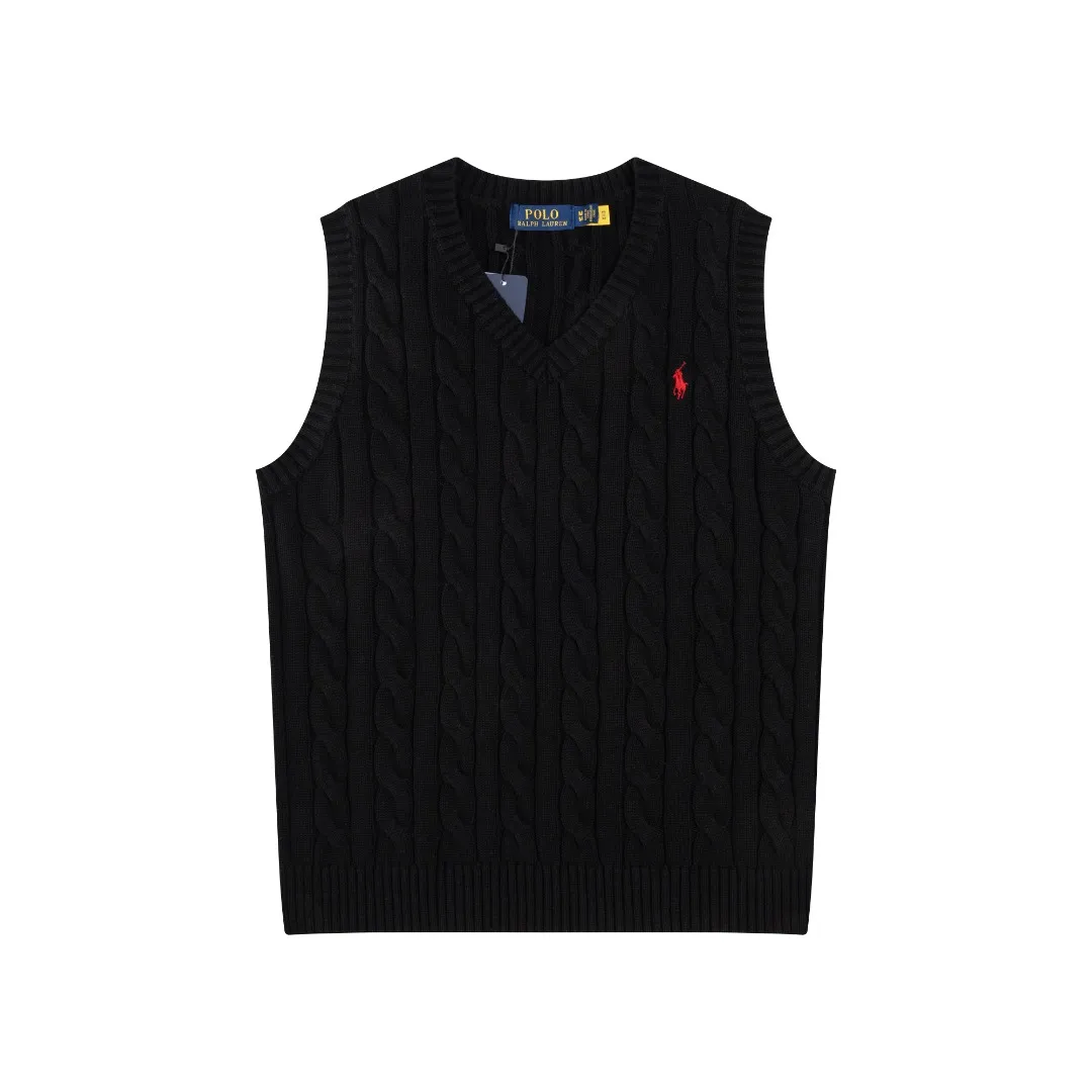 P176 #R82 Ralph Lauren Small Label Cable V Neck Vest Sleeveless Twist Sweater Women's Top Size: XS S M L Color: White Yellow Light Blue Pink Khaki Gray Navy Black Classic Cotton Yarn 100% White Cotton High Quality Classic Style Has Always Been Popular! The workmanship details are very good! Wearing a vest with a shirt is always the standard, with classic brand embroidery on the chest! All major stars have the same style! Best for couples. High quality goods! Xinjiang cotton micro-elastic and smooth fabric has excellent quality. Pure cotton is soft and skin-friendly. Length: 60/61/63/65 Bust: 44/46/49/52 Shoulder width: 36/37.5/39/41